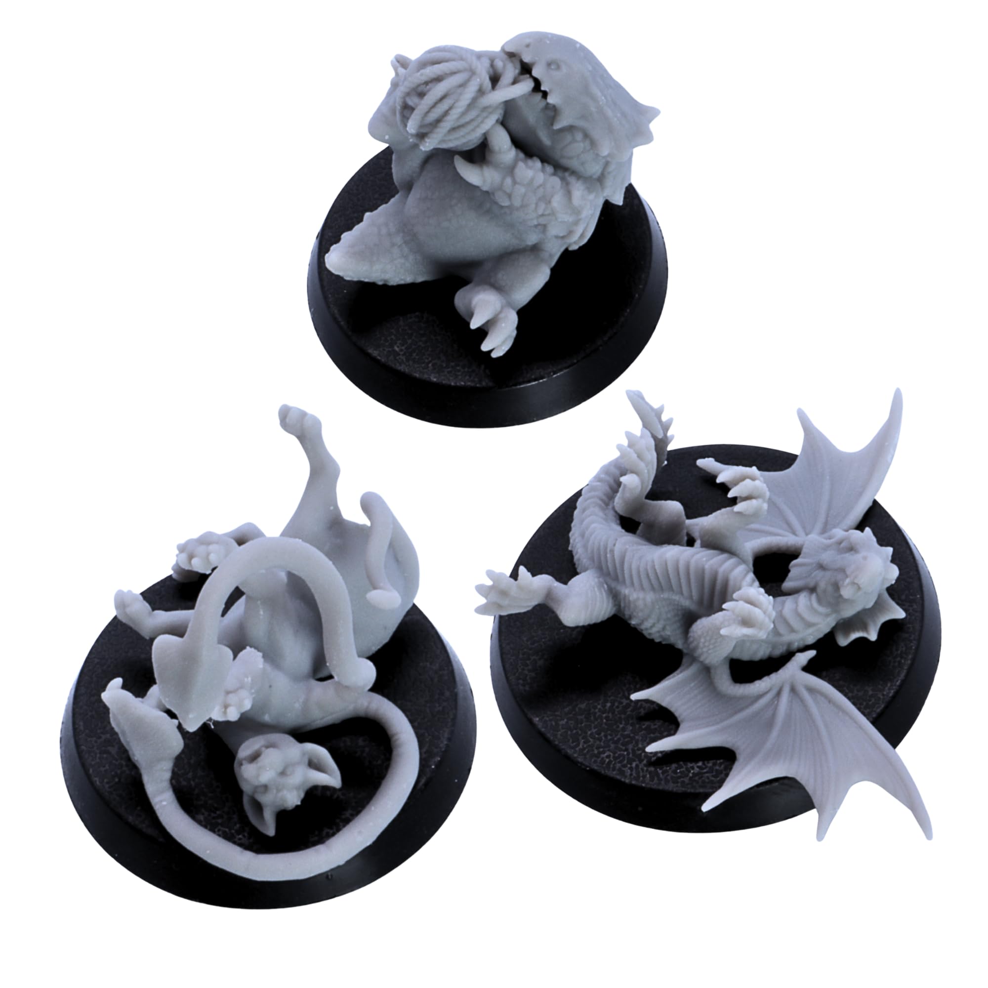Baby Dragons & Monsters Miniature DnD Set - 14 Fantasy Creatures (Red & White Wyrmlings, Owlbears, Bulettes, Phase Panthers) - Image 2