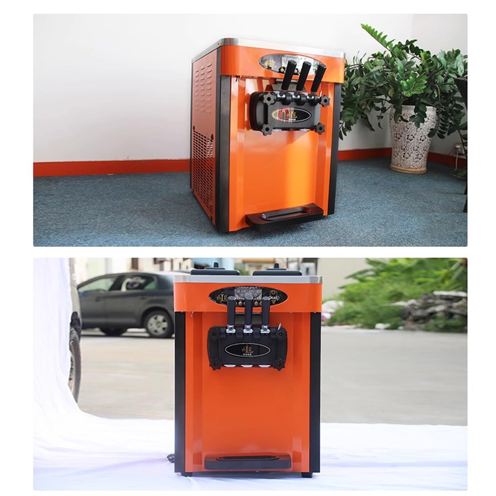 Machines à glace Machine à crème glacée commerciale, plaque de couleur, en acier inoxydable, petite glace bureau, grande capacité Production