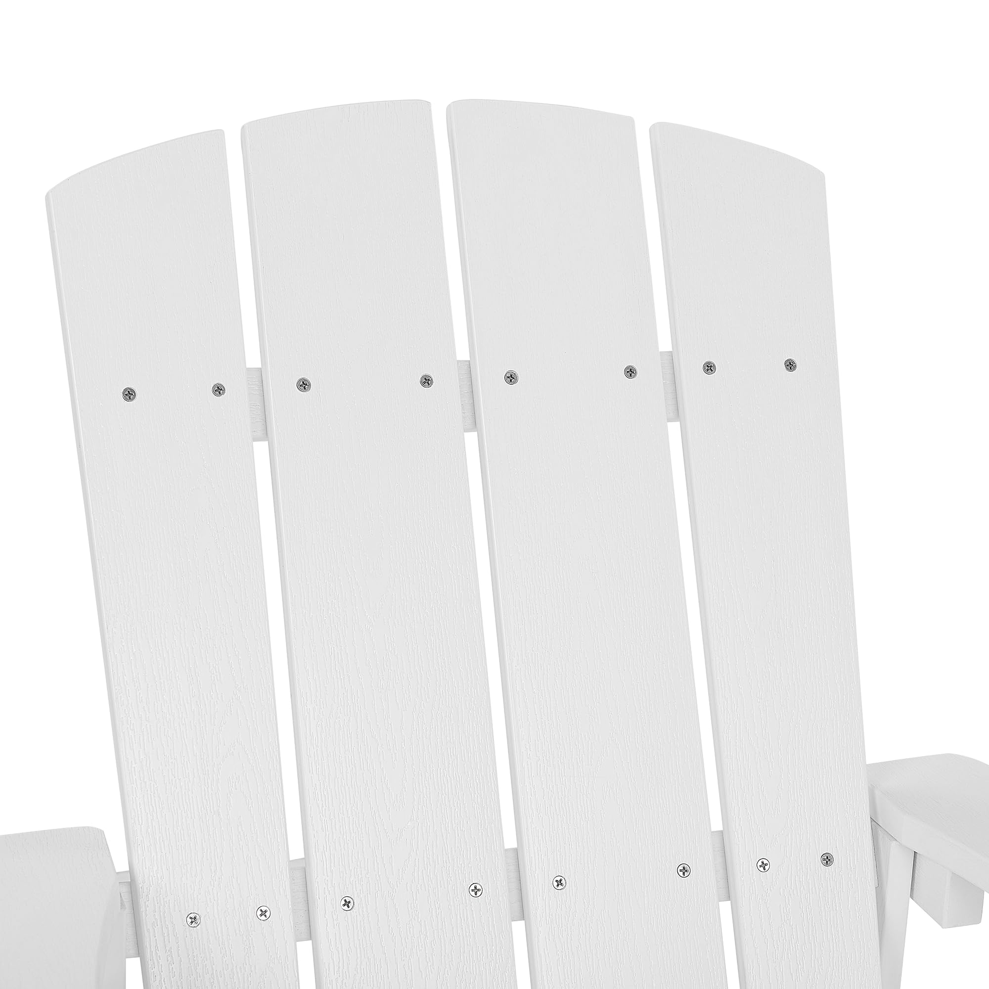 Moderner Muskoka Gartenstuhl Kunstholz Weiß mit Hocker Armlehnen Adirondack
