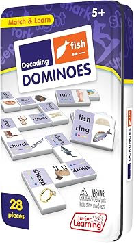 Junior Learning Decoding Dominoes - 28 Piece Language Arts Learning Toy