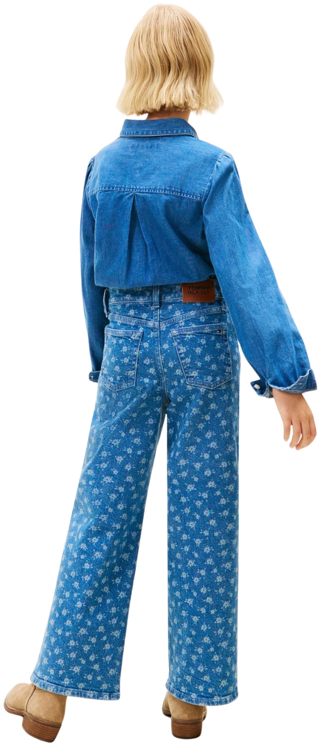 Tommy Hilfiger Mädchen Locker Mabel Wide Leg Flower AOP Jeans Kg0kg08960