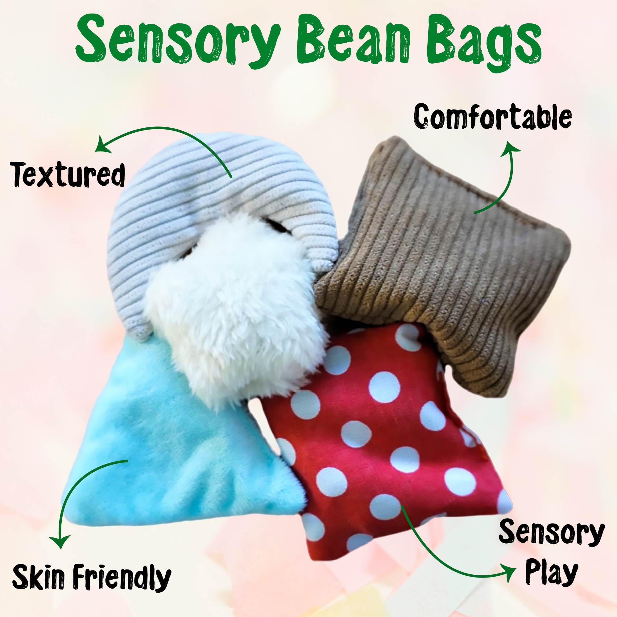 SENSORY4U Sensory Tiles Bag - 20 Textured Kids Sensory Toys for Tactile Exploration, Fine Motor Skills - Montessori Learning Kit for Autism, ADHD, and Special Needs - Soft Touch Bean Bag Tiles - Image 3