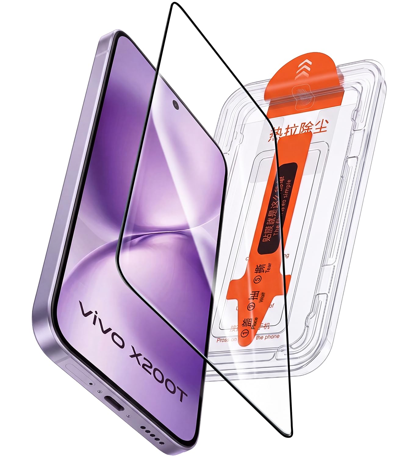 Lensarmor EZ Fit Compatible with Vivo X200T Tempered Glass Screen Protector, 9H+, Military Grade, Ultrasonic Fingerprint Compatible, Easy Installation Tray, Re-Register Biometrics, HD Clear & Case Friendly-image-4