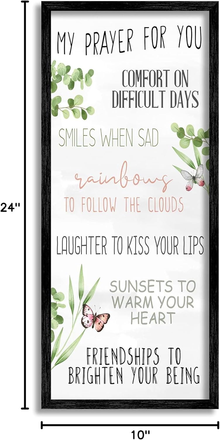 Stupell Industries My Prayer for You Happiness List Spring Butterfly Plants