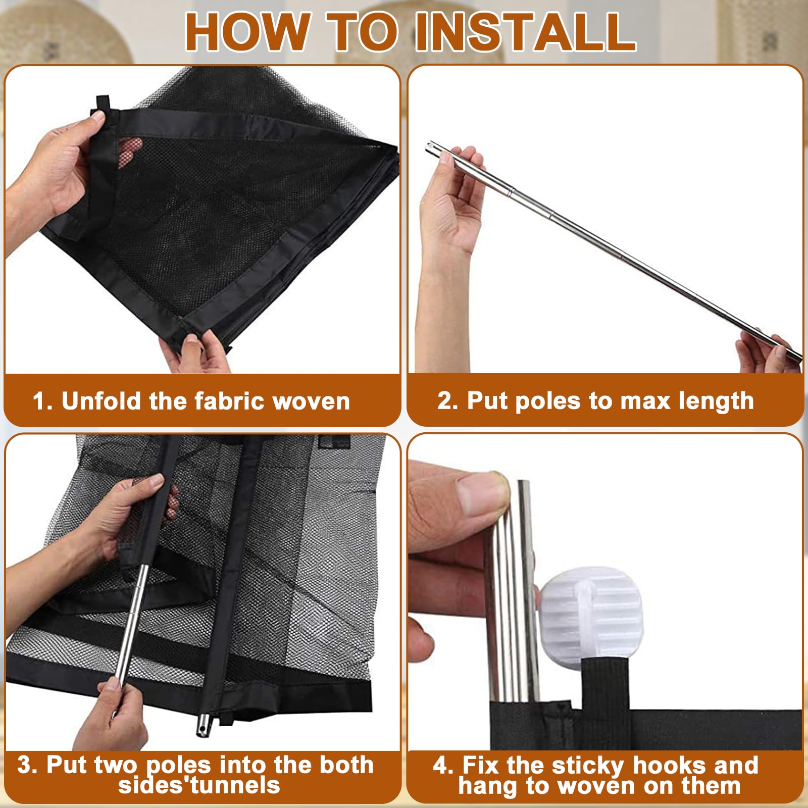 Barrière De Sécurité Rétractable 100 X 78 Cm Sans Perçage – Protection Escalier, Porte, Chien, Chat – Nylon Robuste Portable