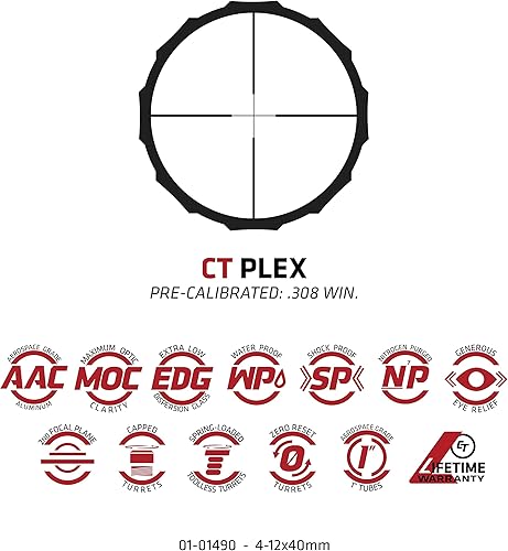 Miniatura 116 de Crimson Trace Brushline Pro Riflescope con construcción sólida ligera, tapas de alcance y paño para lentes para caza, tiro y exteriores