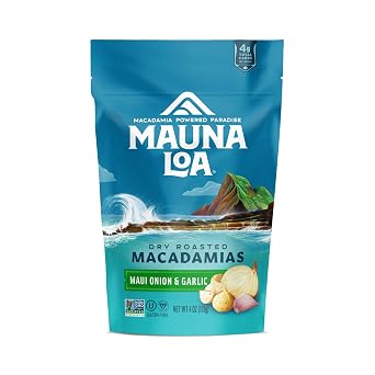 Mauna Loa Premium Roasted Macadamia Nuts, Garlic Flavor Onion, 4 Oz