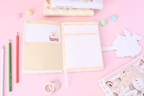 Miniatura 8 de Lindo cuaderno kawaii, diario de conejo, diario de conejo para niñas, diario kawaii, lindo diario para niñas, cuaderno de diario de conejo, cubierta