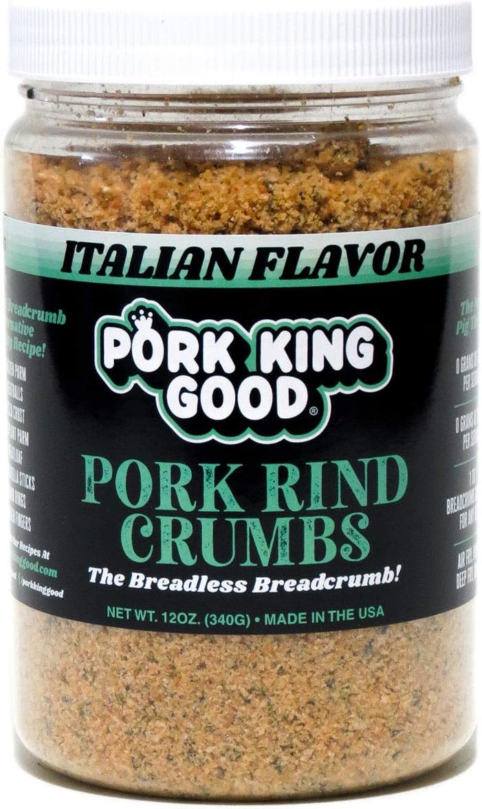 Italian Pork Rind Crumbs (Low Carb Keto Diet)! Perfect For Ketogenic, Paleo, Gluten-Free, Sugar Free and Bariatric Diets. 0 Carbs!