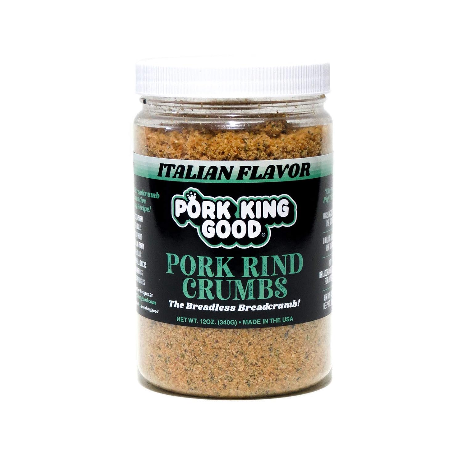 Pork King Good Italian Pork Rind Crumbs (Low Carb Keto Diet)! Perfect For Ketogenic, Paleo, Gluten-Free, Sugar Free and Bariatric Diets. 0 Carbs!