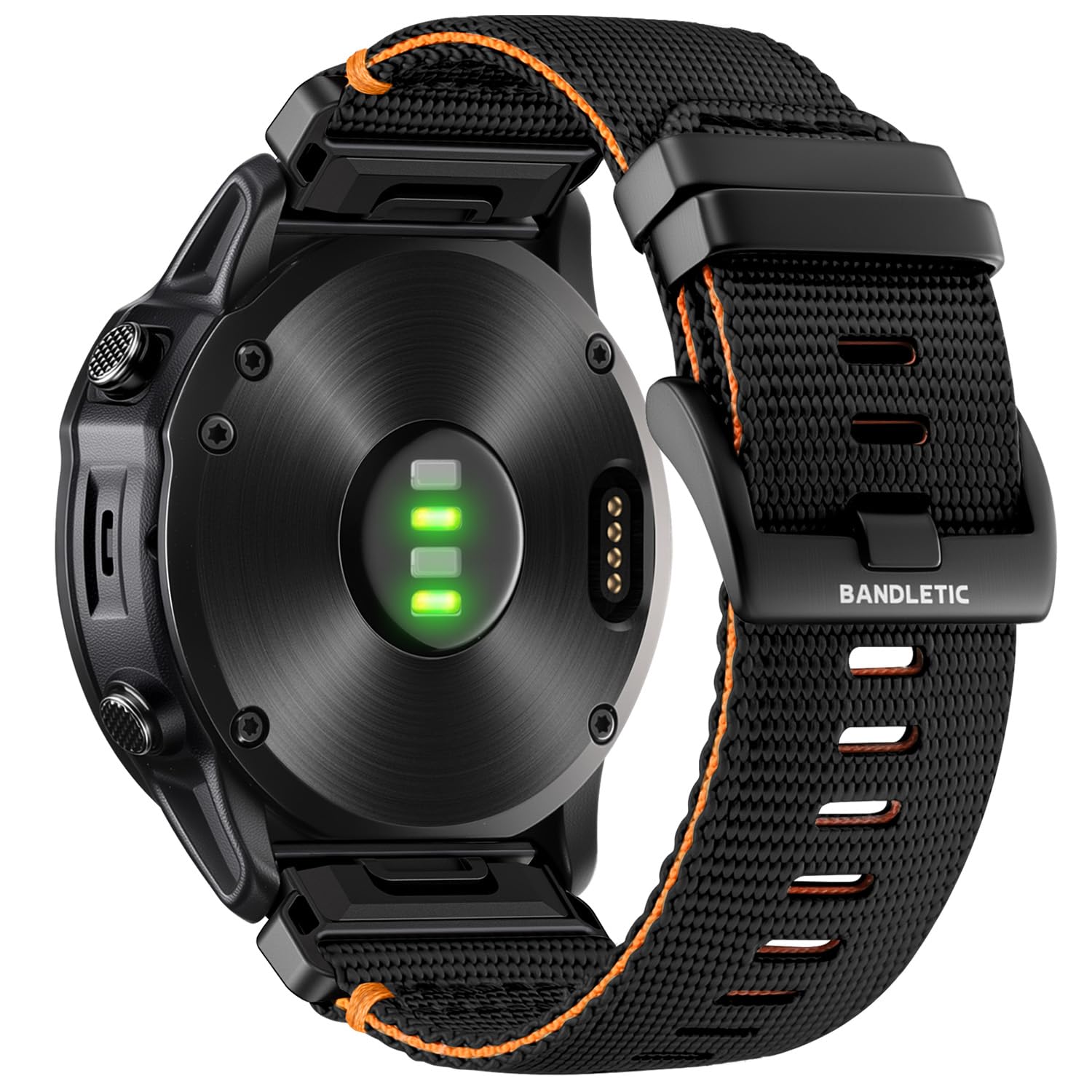 Bandletic Kompatibel mit Garmin Fenix 8 51mm/7X/6X/5X Armband - 26mm Quick Fit Rugged Nylon Armbänder für 7X Pro/6X Pro/5X Plus/3/3 HR/Instinct 2X Solar 3 50mm /Enduro/Quatix/Tactix