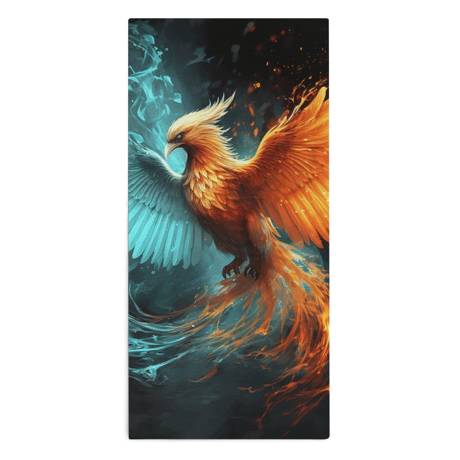 FWJZDSP Fire and Water Phoenix Towel Microfiber Towel, Ultra Soft & Highly Absorbent, Incredibly Quick Drying & Lightweight, for Gym, Travel, Beach, Camping, Swimming & Daily Use