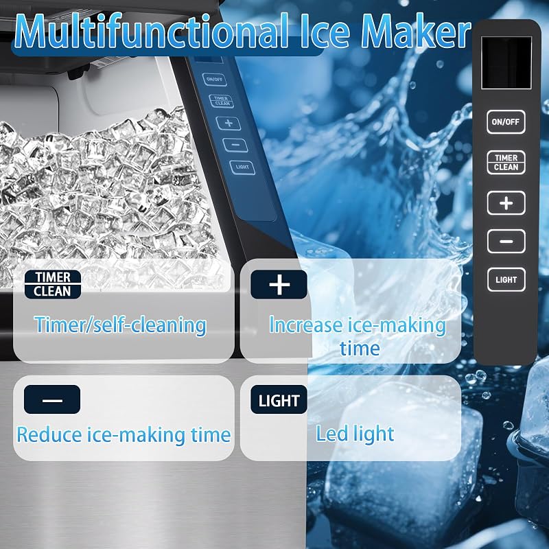 DollarDash Commercial Ice Maker, 100LBS/24H Ice Machine with Self-Cleaning image 7