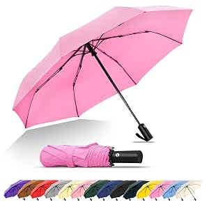 SoulRain Travel Umbrella - Compact Umbrella for Rain - Perfect Large Auto Folding Umbrella - Ideal Car umbrella