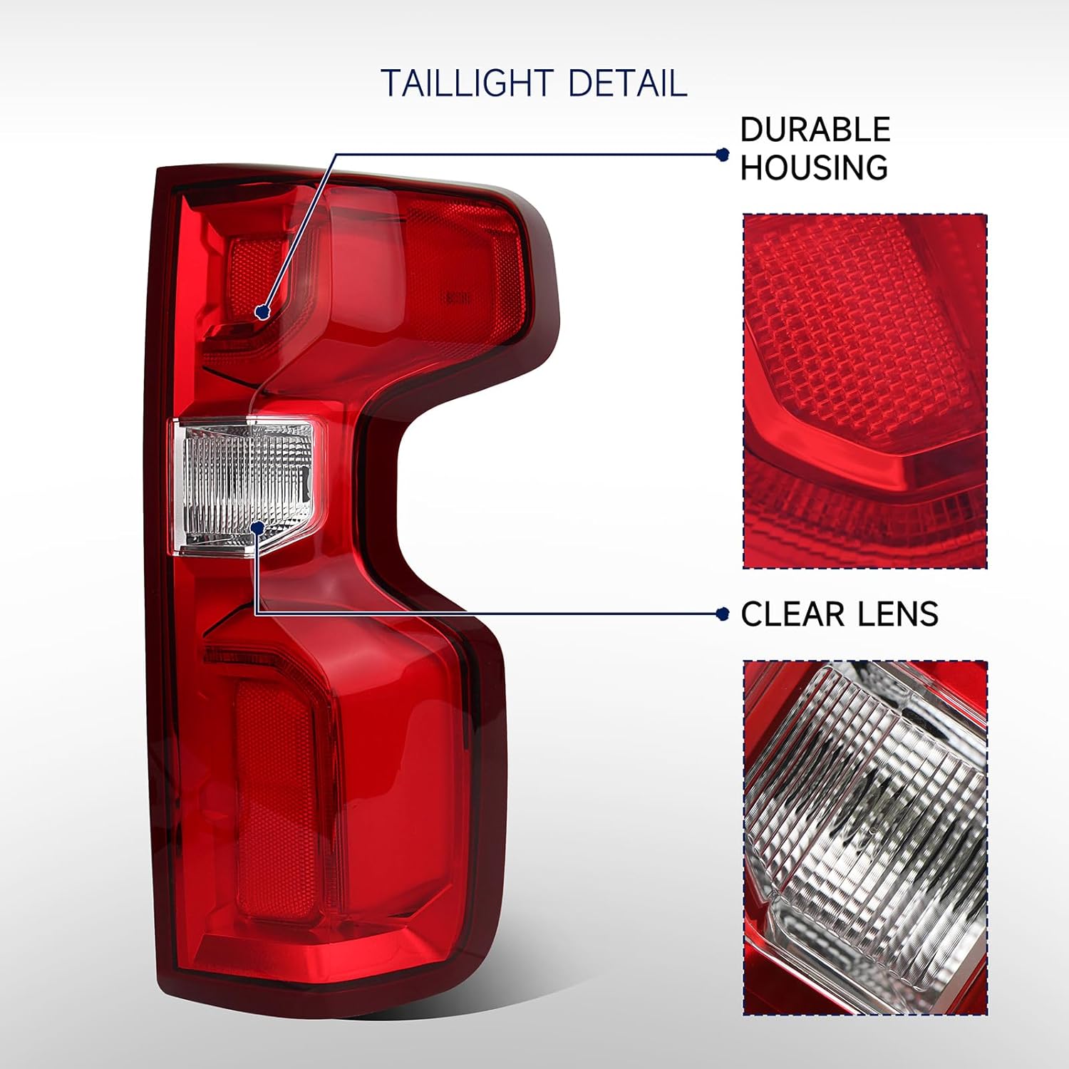 LED Tail Lights Compatible with 2019-2026 Chevy Silverado 1500 RST/LT Trail Boss/LTZ/High Country/ZR2 2020-2023 Silverado 2500HD/3500HD High Country/LTZ Taillights w/Harness, Right Passenger Side