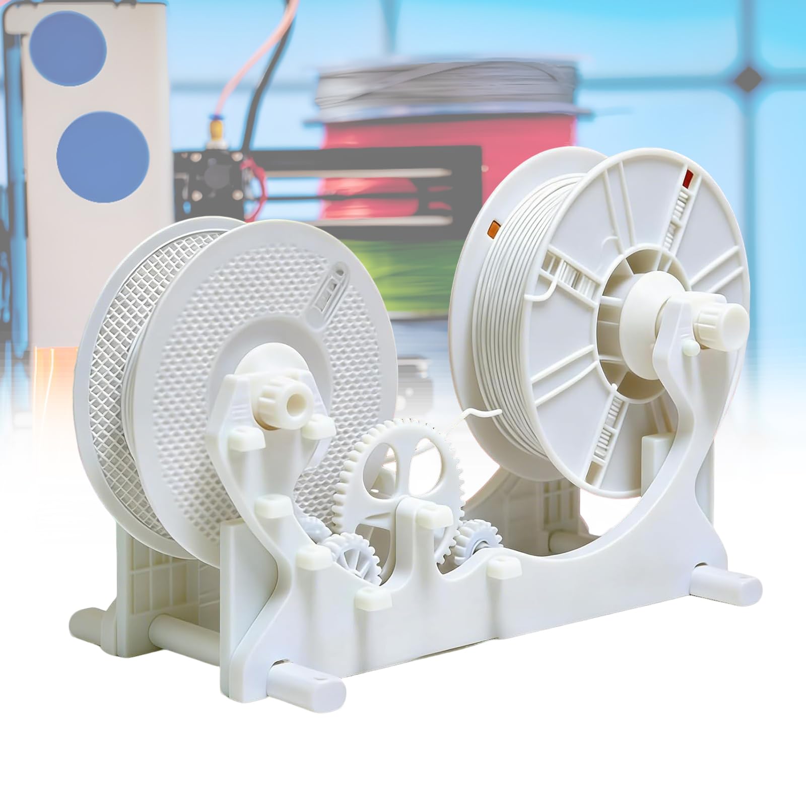 COYEUX Electric 3D Filament Transfer Winder, Tangle-Free Spool Winder with Synchronous Belt Drive, 1kg Capacity, for Printing Enthusiasts and Welders