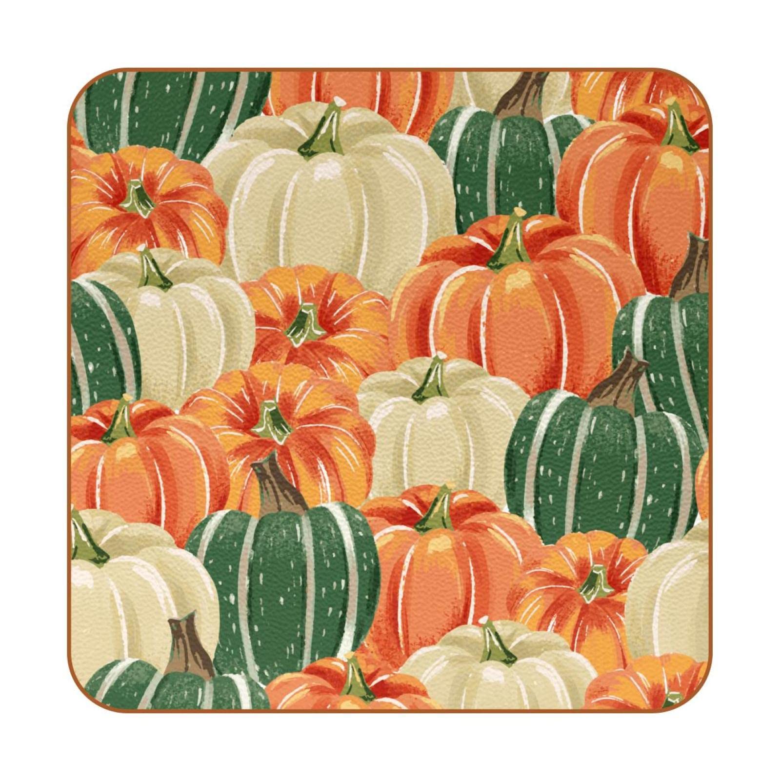 Dessous de verre citrouille Thanksgiving lot de 6 pour éviter taches et glisses