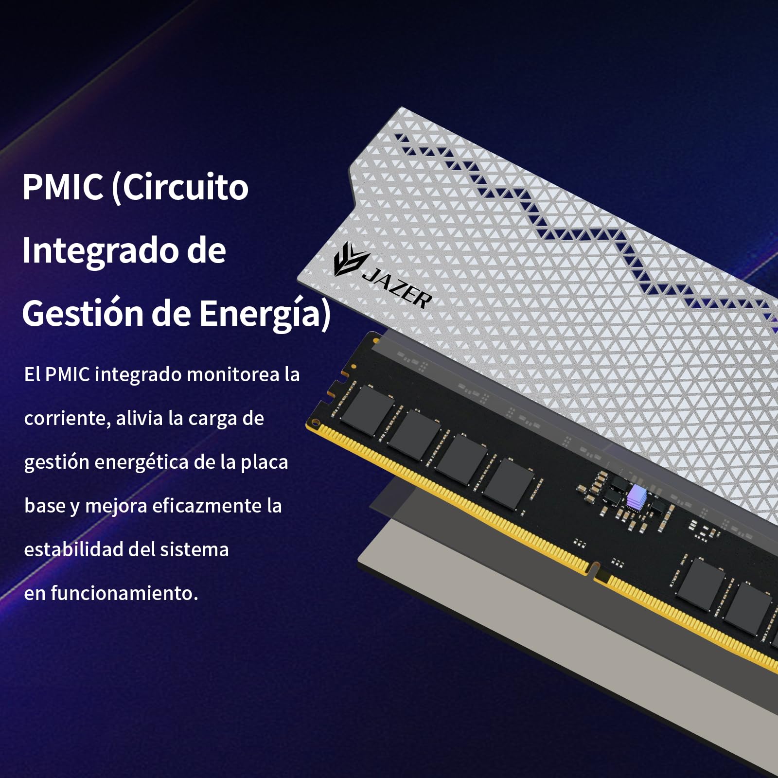 JAZER DDR5 RGB RAM 32GB Kit (2X16GB) 6000MT/s CL38 UDIMM 288-pin, XMP 3.0/EXP0 32GB DDR5 Desktop Gaming Memoria