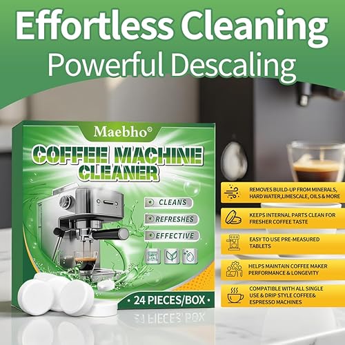 Miniatura 2 de Tabletas descalcificadoras limpiadoras para cafeteras (24 unidades)  Elimina la cal, limpia profundamente tabletas de limpieza universales para