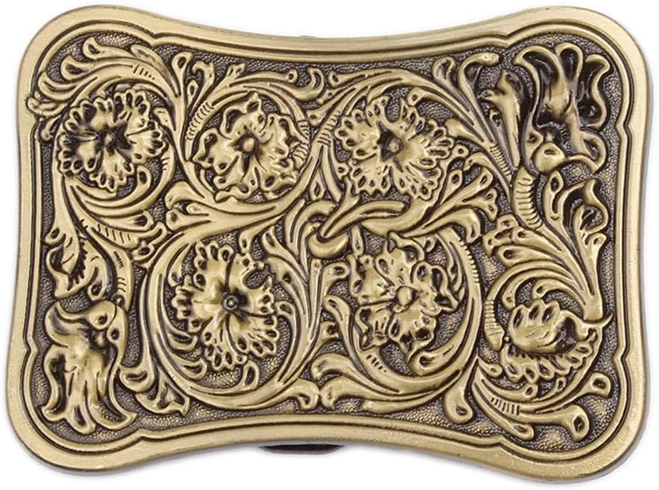 Zinc Alloy Vintage Western Belt Buckle Arabesque Pattern Cowboy Cowgirl Men(D)