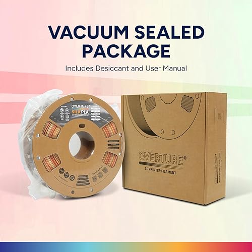 Vista 60 de OVERTURE Filamento de ácido poliláctico de seda, 1/16 de pulgada, acabado bicolor, suave y brillante, carrete 2.2 libras, para joyería de cosplay