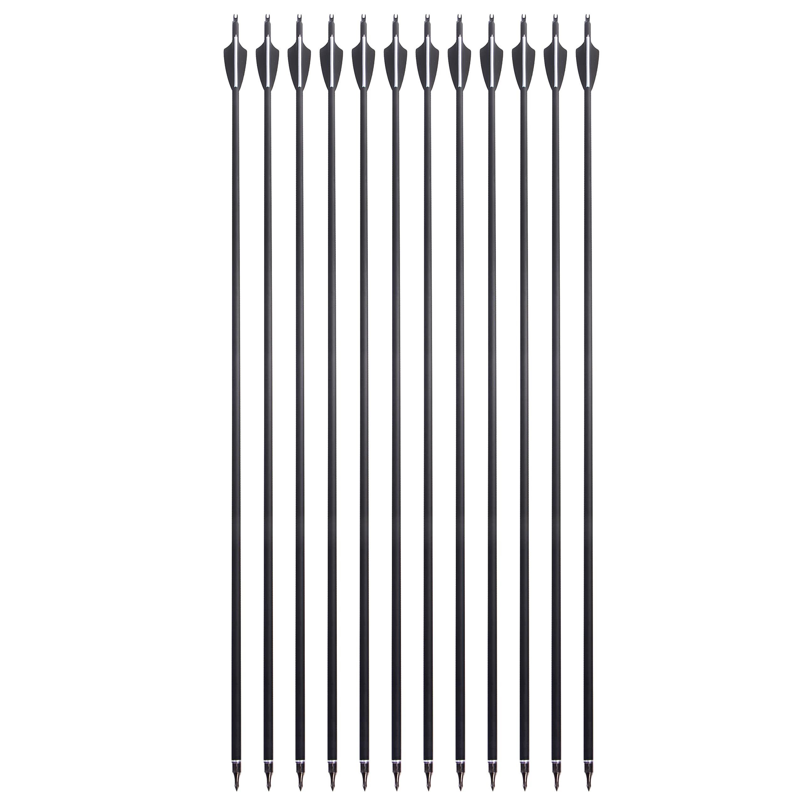 30” Tiro con L'Arco Frecce in Carbonio Spine 500 Frecce da Caccia con 100 Grani Punte Rimovibili per Tiro con L'Arco Compound & Ricurvo Arco 12/24Pcs
