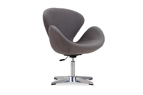 Raspberry Adjustable Swivel Accent Chair with 360° Turn, Polished Chrome