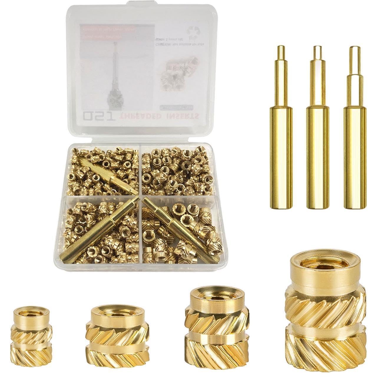 Brass Threaded Inserts - 350 Pcs for 3D Printing -18