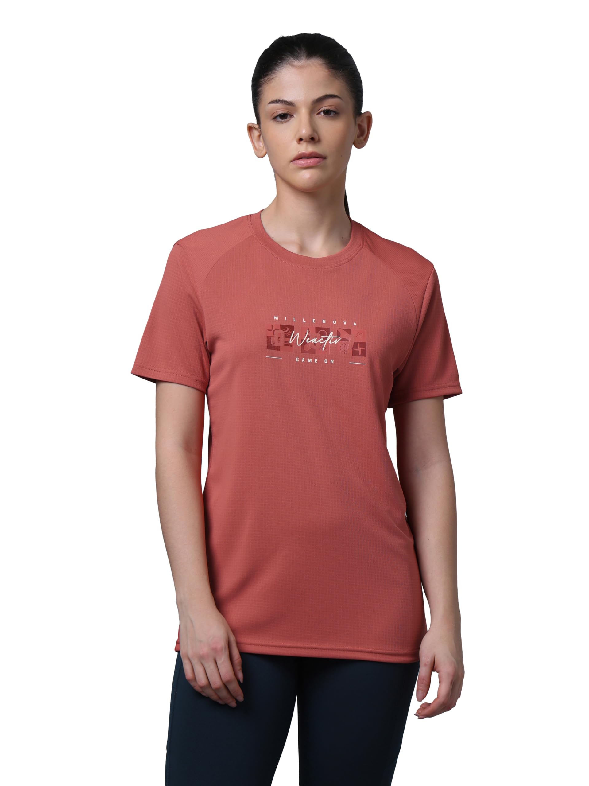 Women Sports T-Shirt | Quick Dry Polyester Active Tee with TECHNOCOOL+, UPF 50+, Odour-Free, Anti-Microbial & 2-Way Stretch Technology-image-2
