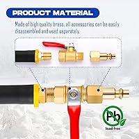 Vista 5 de RV Winterizing kit & Sprinkler Blowout Adapter with shut off valve Air compressor Quick-Connect plug garden hose Water Blow Out Fitting for