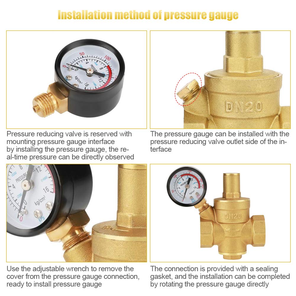 Buy Water Pressure Regulating Valve, DN20 G3/4inch Brass Water Pressure
