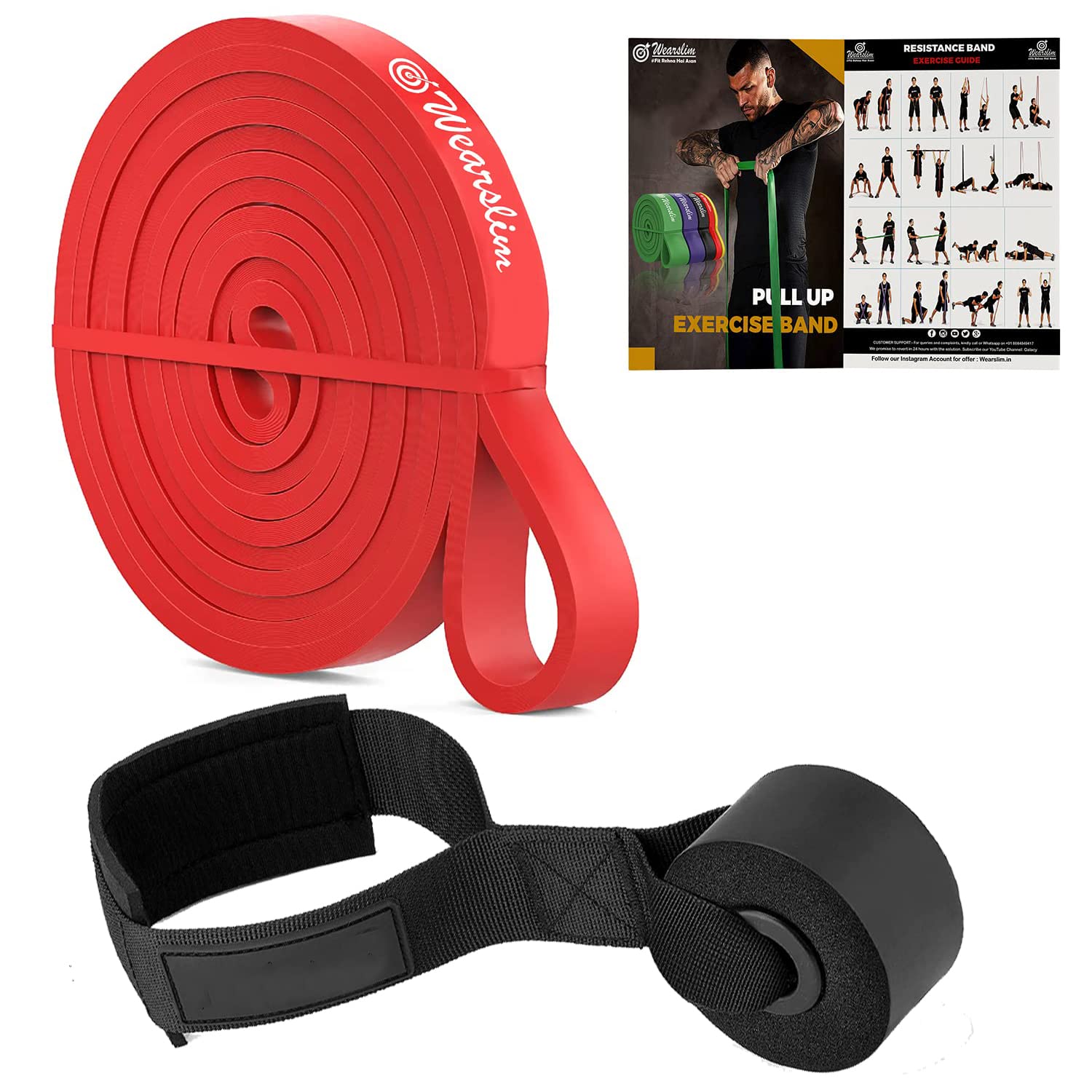 Wearslim® Professional Pull Up Exercise Resistance Band with Door Anchor for Gym, Home Workout & Physical Therapy - 15-35lbs (Color May Vary) (B0BYP18858) Amazon Price History, Amazon Price Tracker