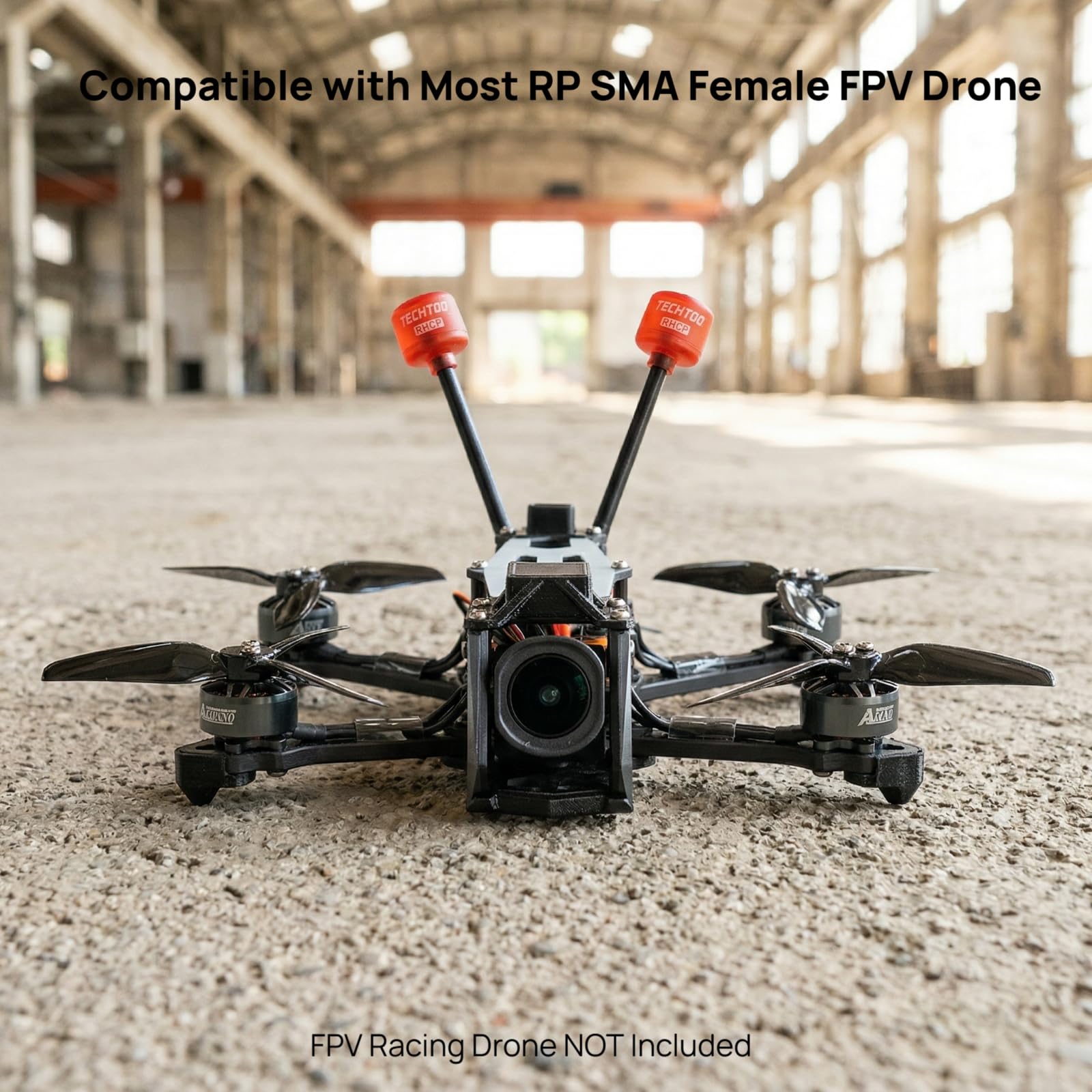 TECHTOO FPV-Antenne, Renn-Drohnen-Antenne, 5,8 G, 2,3 dBi, RHCP-Antenne, RP-SMA-Anschluss für RC-Drohne, Fatshark-Brille, FPV, Quadcopeter, Multicopter TX/RX (Rot, 1 Stück)