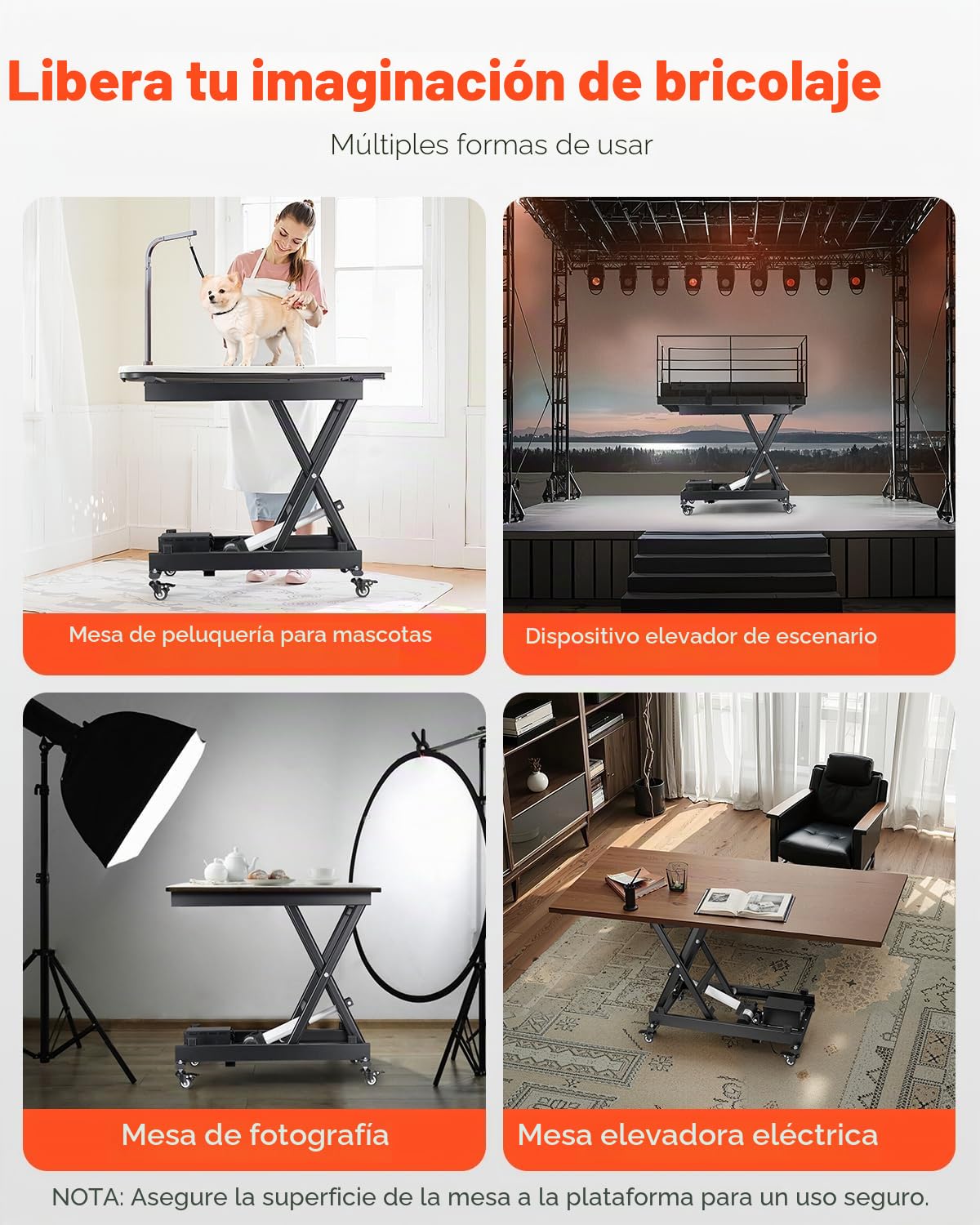 VEVOR Mesa Elevadora Eléctrica de Tijera Simple con Capacidad para 150 kg, Altura de Elevación de 200-710 mm, Mesa Elevadora de Café con 4 ruedas, para Manipulación y Transporte de Materiales, Negro