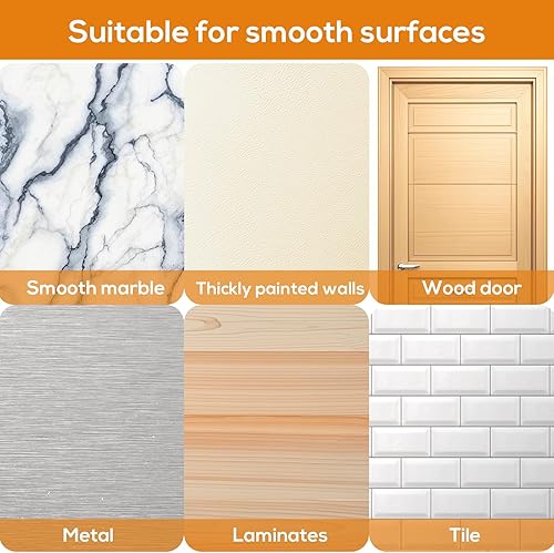 Miniatura 6 de AIERSA Perchas de pared sin clavos, 20 ganchos de fotos sin clavos, colgar marcos de fotos en la pared sin clavos, calcomanías sin uñas para