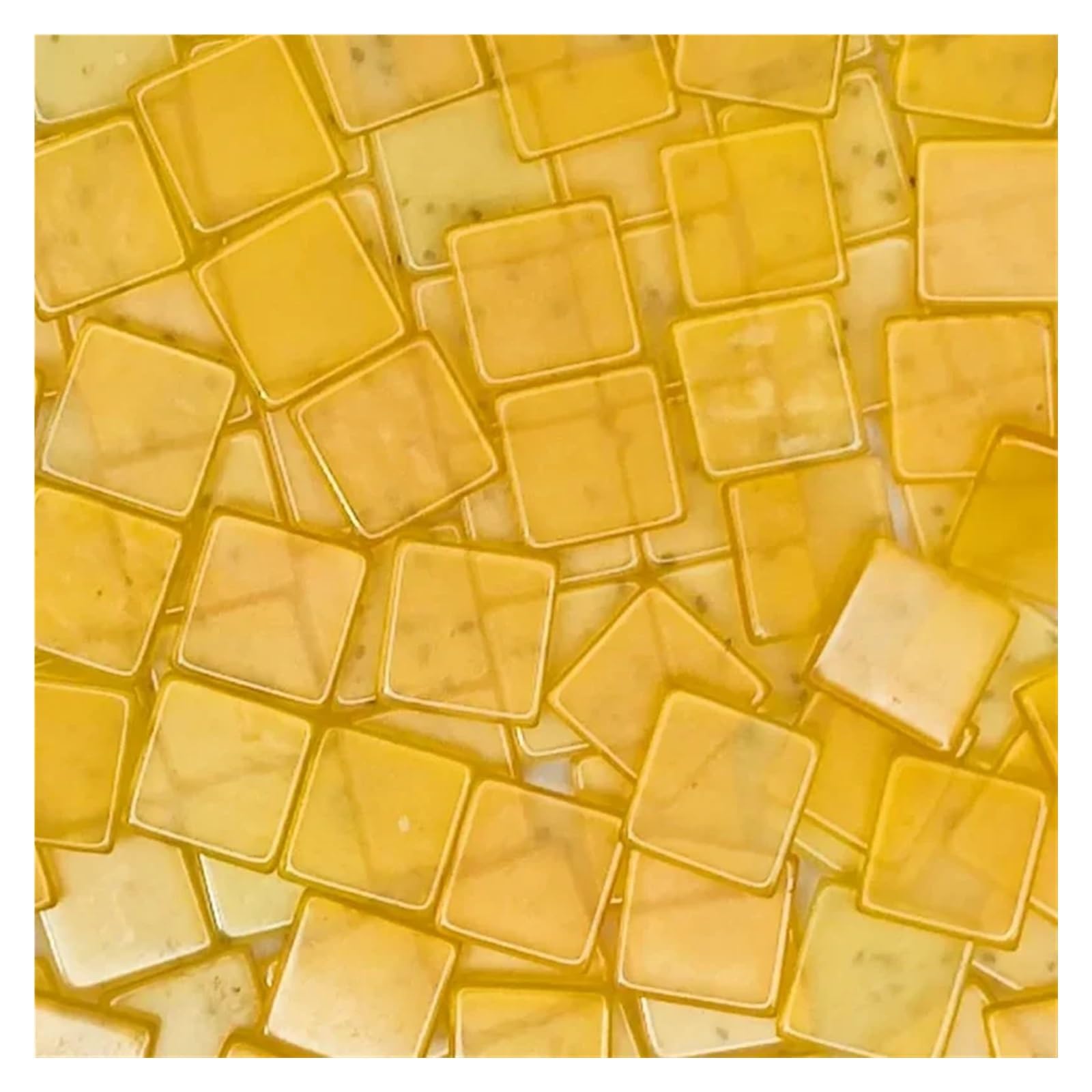 Ekalgretra Transparent Yellow Mosaic Making Supplies 100Pcs 1Cm/0.39In Square Resin Mosaic Tiles 0.2Cm/0.08In Thickness Diy Colorful Crafts Materials(Transparent Yellow)