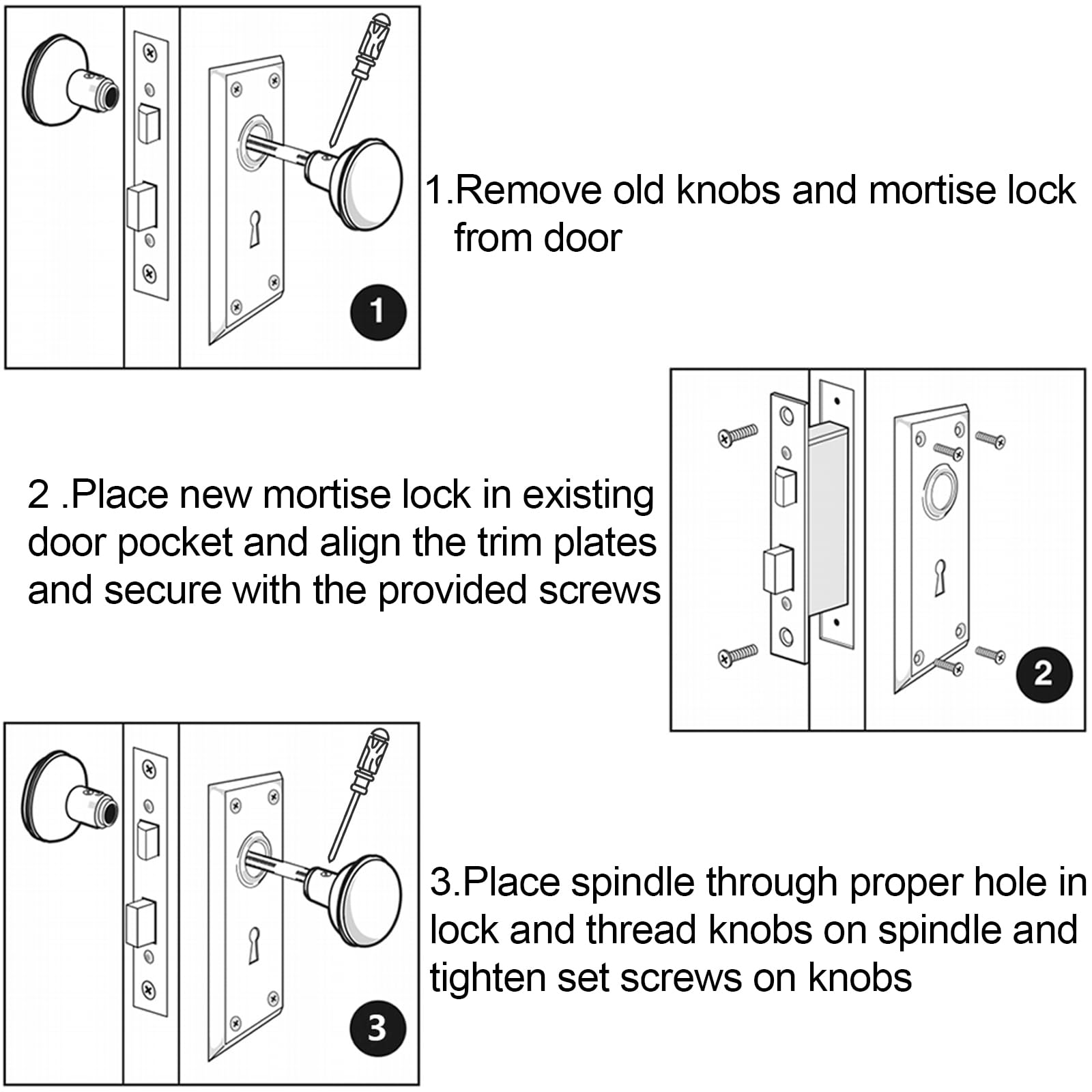 Antique Mortise Lock Set - Secure Your Doors -5