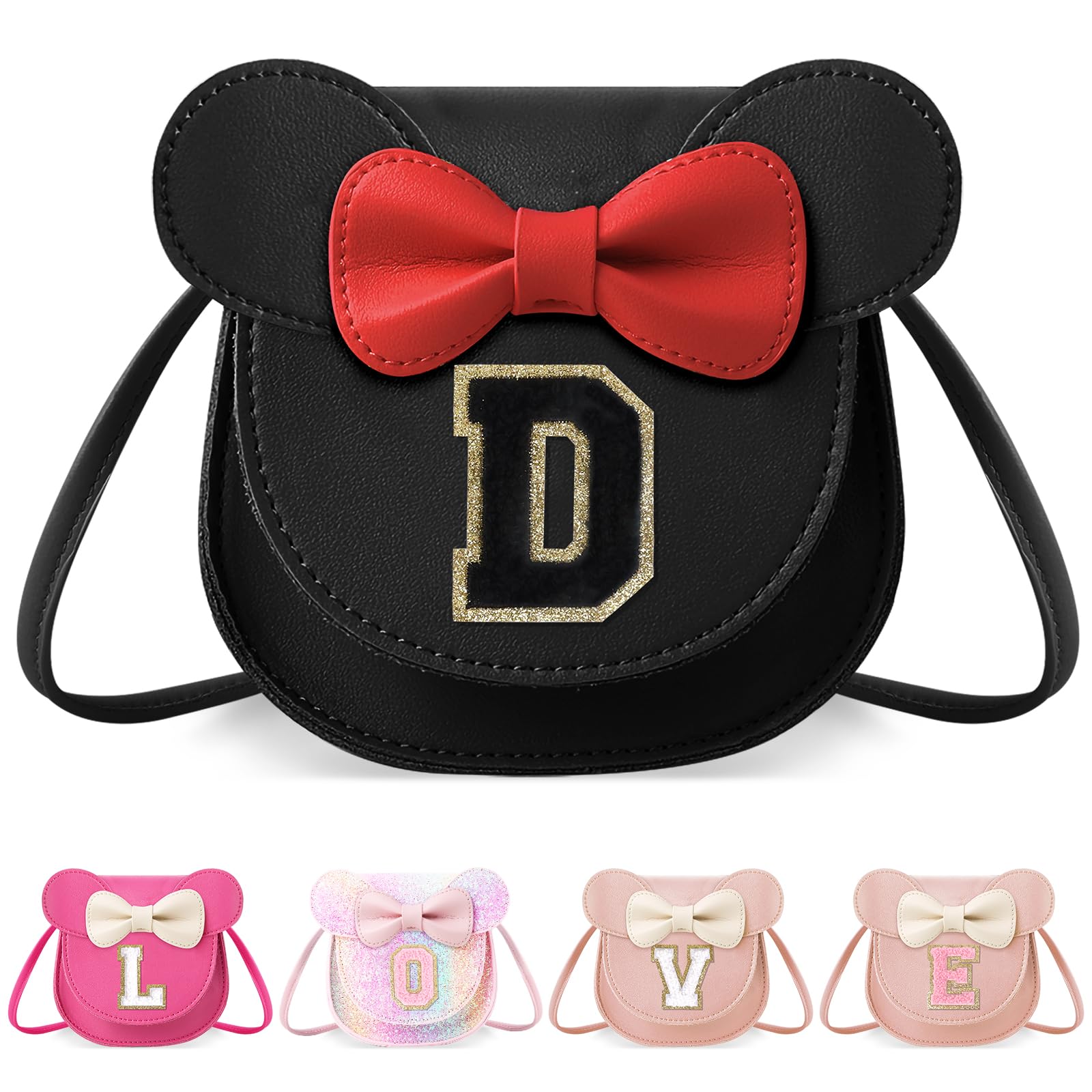 Little Girl Toddler Purse - Cute Mouse Ear Bow Crossbody Bag for 2-8 Year Olds - Birthday Gift