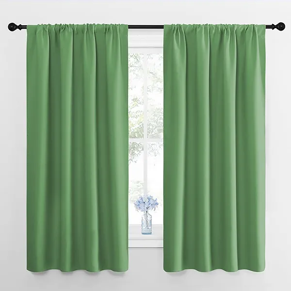 NICETOWN RV Blackout Curtains for Camper Windows, Froest Green, 29" Wide by 50" Long, 2 PCs, Short Blackout Curtains & Drapes, Thermal Insulated Blackout Curtain Panels for Kids Room, Play Room