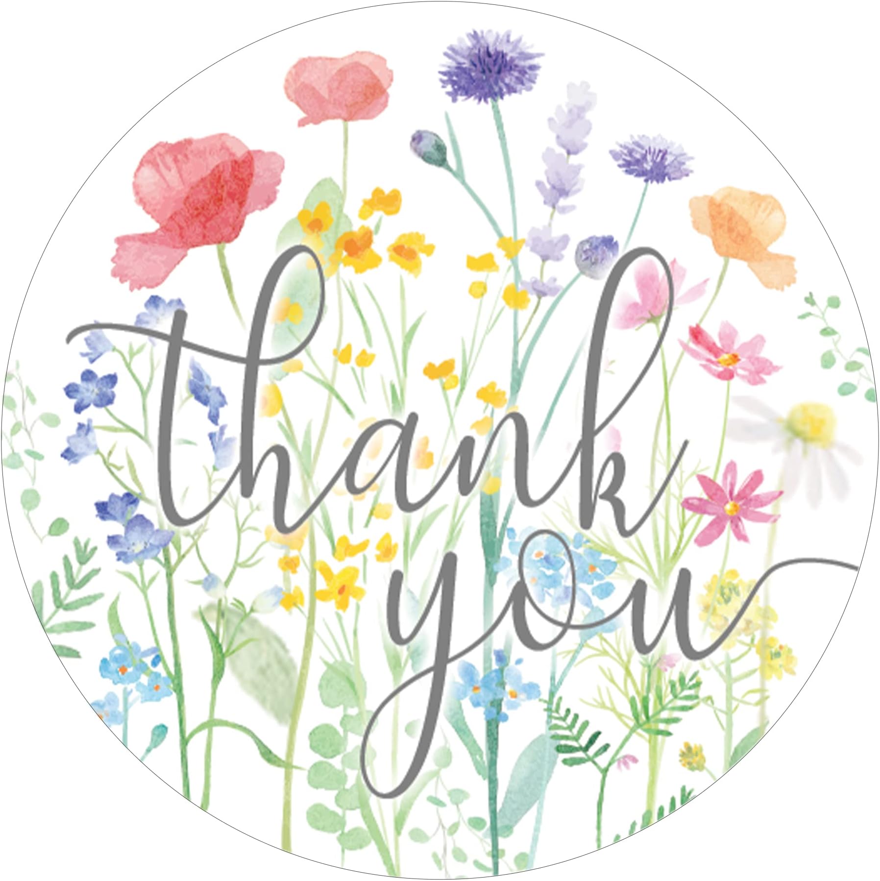DISTINCTIVS Little Wildflower Baby Shower Favor Stickers - She's a Wildflower Thank You Stickers, Envelope Seals, Candy Favor Labels - 1.75 in. - 40 Labels - It's a Girl Themed Supplies