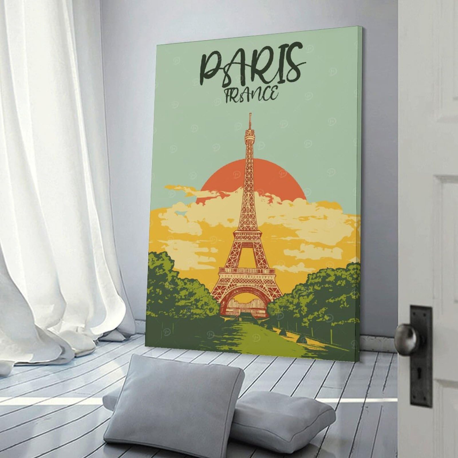 Wall Art Print Original Eiffel Tower Sunset Art, 20x30inch(50x75cm), for Bedroom Decor, Cosy Corners Or Studios, Decorative Wall Art for Cosy Rooms