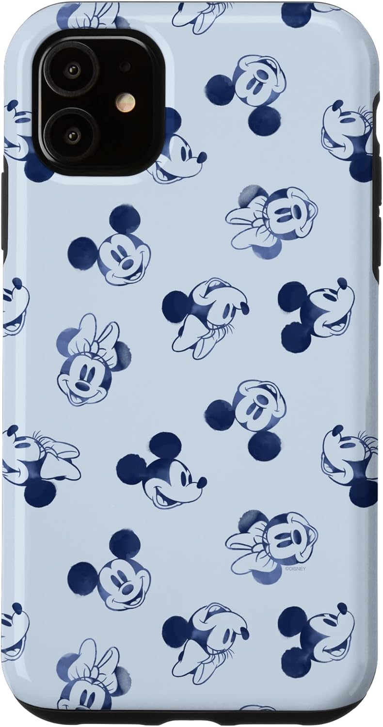 iPhone 11 Disney Minnie and Mickey Mouse Icon Faces Vintage Art Retro Case