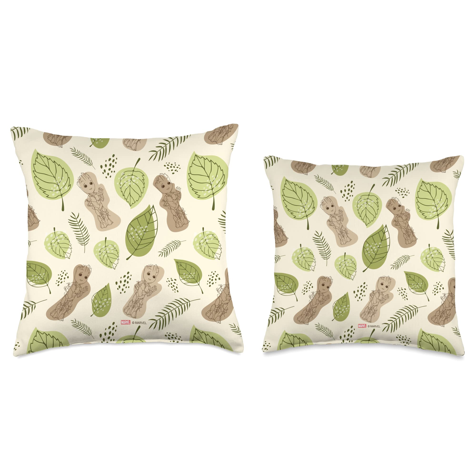 Marvel Studios I Am Groot Leaf Print Throw Pillow, 16 X 16 Cm, Multi