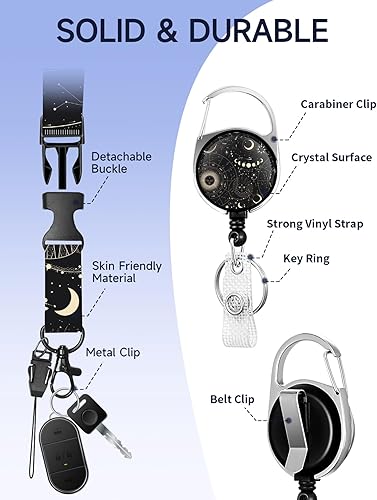 Miniatura 5 de Cordones de planeta interestelar para insignias de identificación, carrete de insignia de moda resistente con clip de mosquetón, soporte para