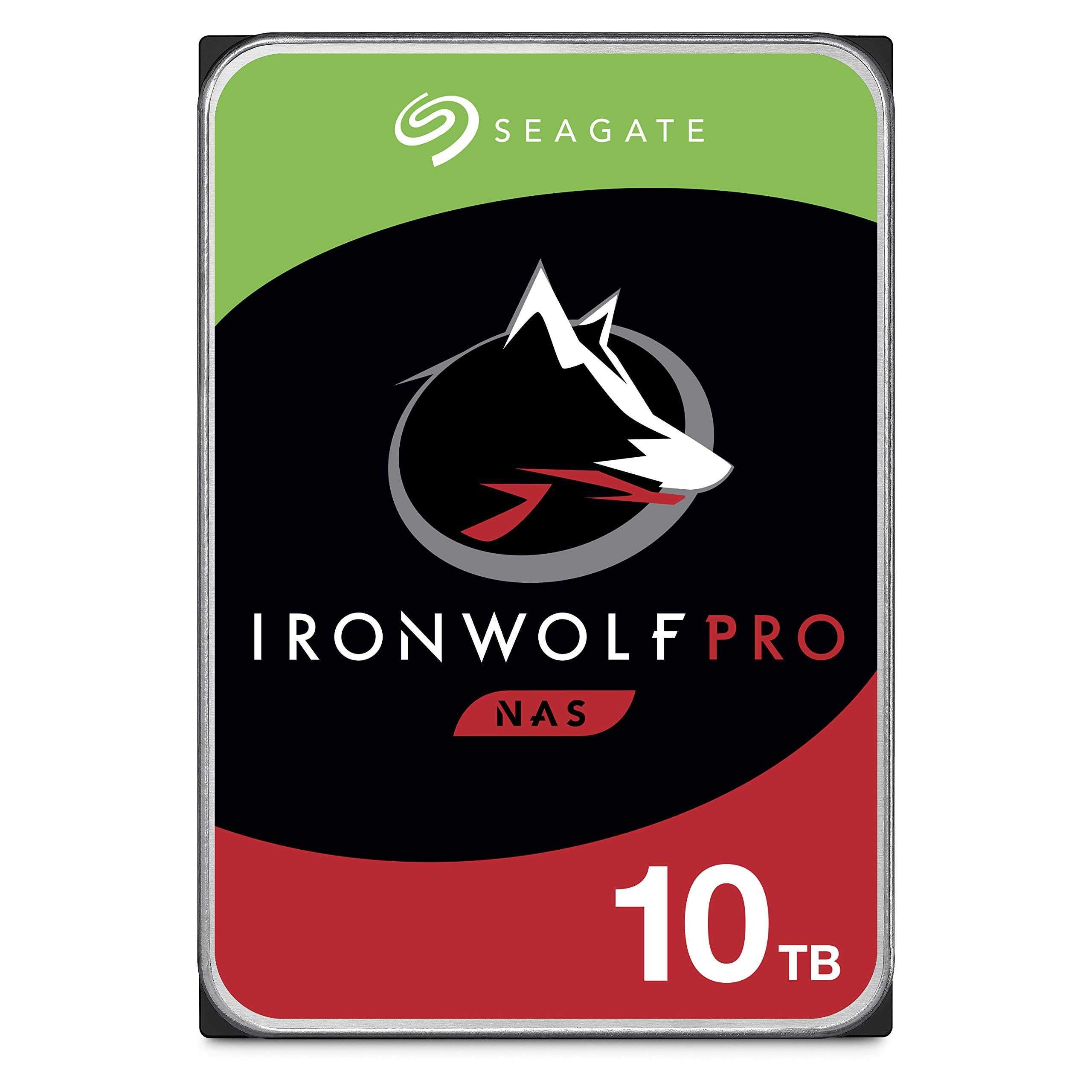 SeagateIronWolf Pro, 10TB, Internal Hard Drive, NAS, CMR, 3.5 Inch, SATA, 6GB/s, 7.200 RPM, 256MB Cache, for RAID Network Attached Storage, 3 year Rescue Services (ST10000NE000)