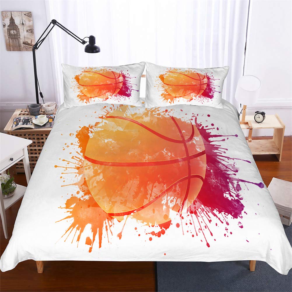 Housse de couette basketball hypoallergique pour lit 2 personnes contre les allergies de la peau