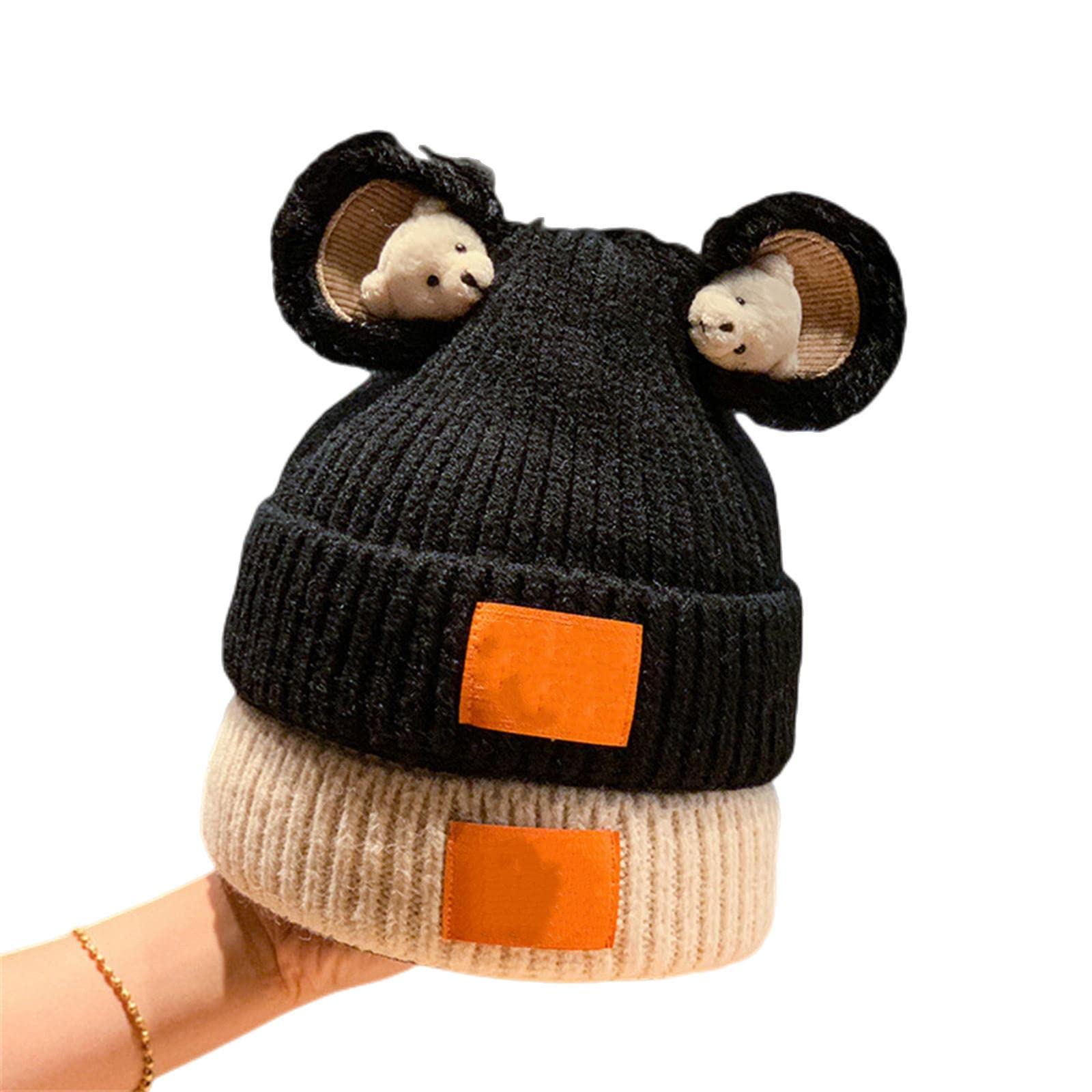 Gorro de los gorios con Orejas de Oso de Osito de Pompones de Pompones Lindo y Encantador para niños