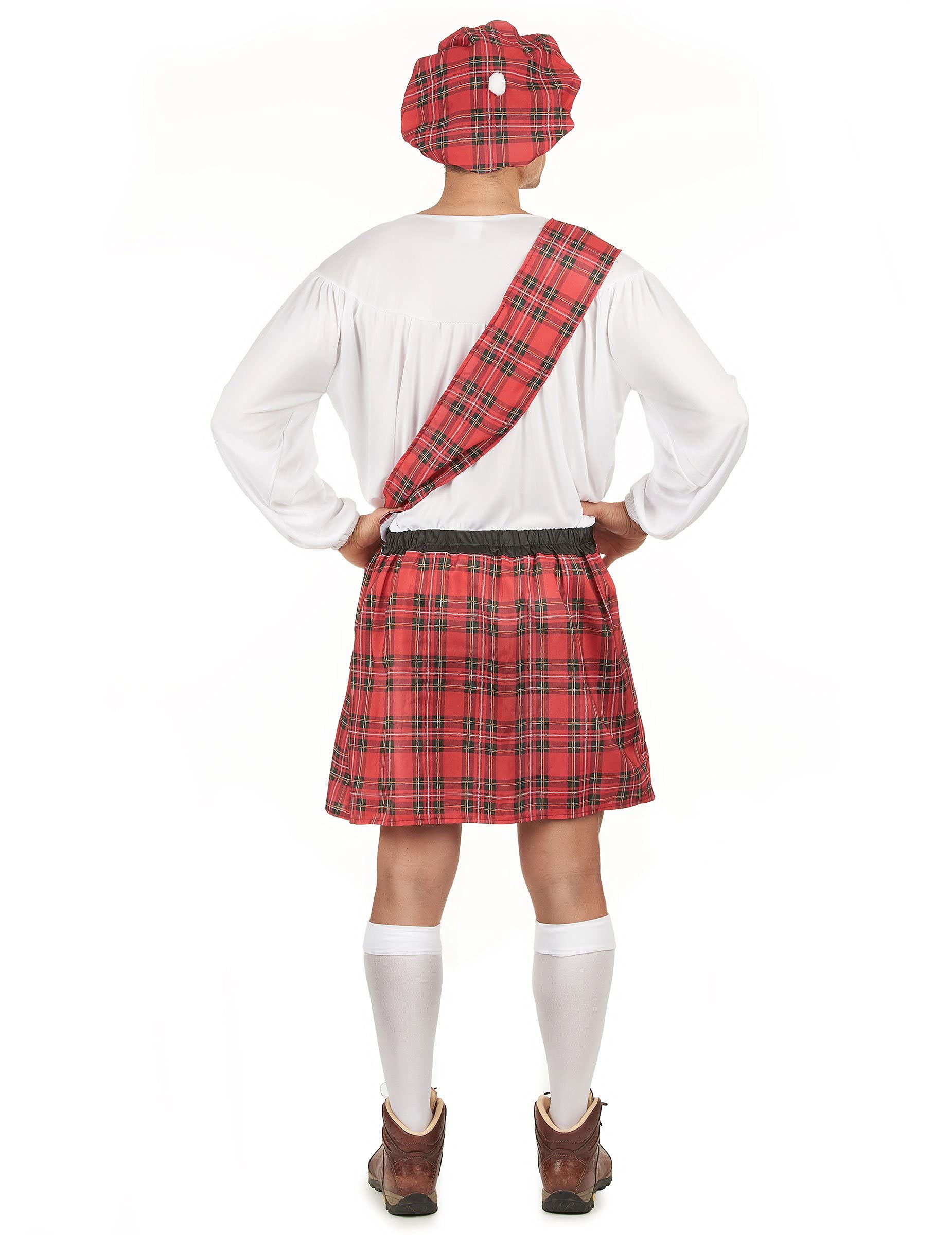 LUCIDA Déguisement écossais rouge et blanc homme