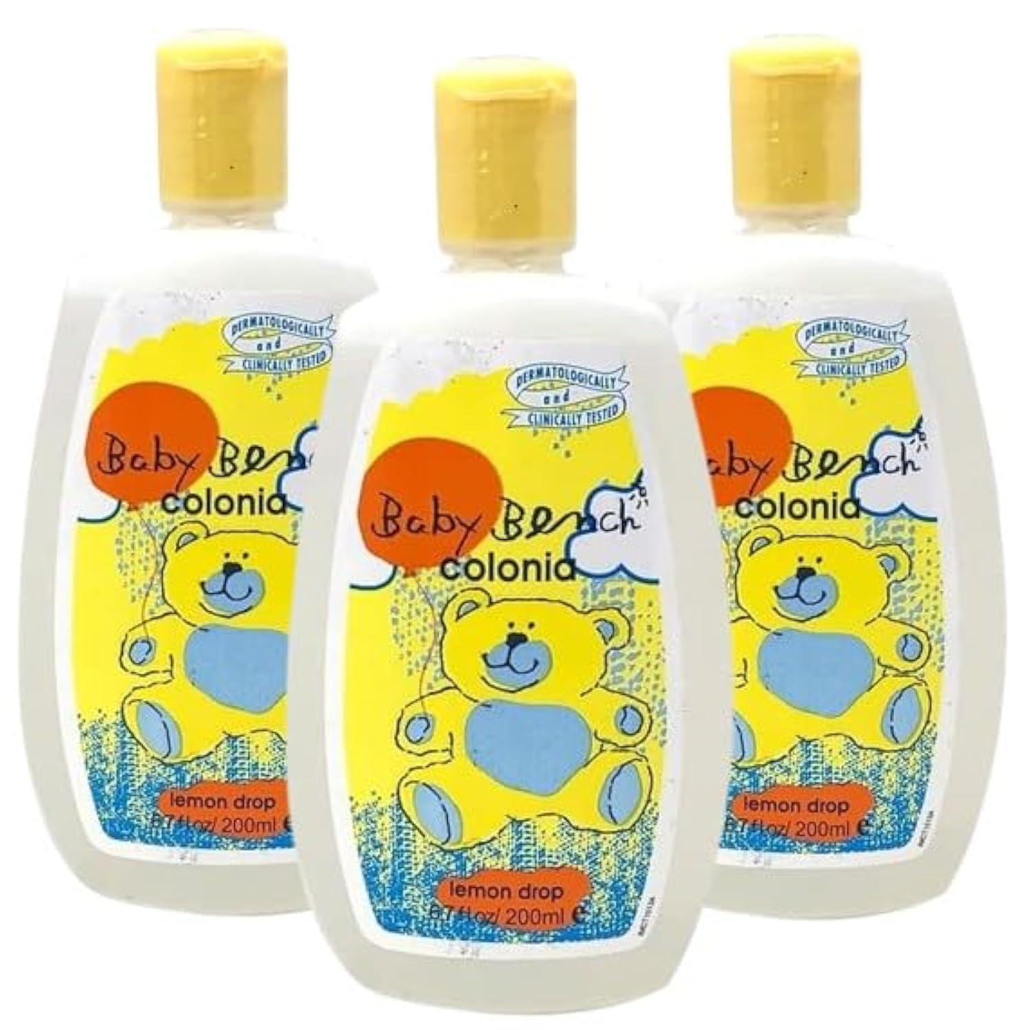 Baby BenchColonia LEMON DROP COLOGNE | Perfume for Babies, Gentle & Safe, Mild Fragrance | Long-lasting Moisture & Delicate Fragrance | Safe for Mother's Hands & Baby's Skin 200 ml - (Pack of 3).
