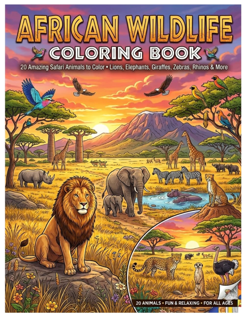 African wildlife: Coloring book